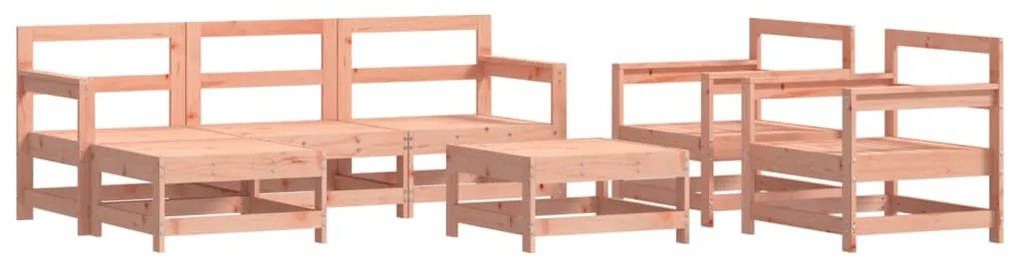 Set divani giardino 7 pz con cuscini legno massello di douglas