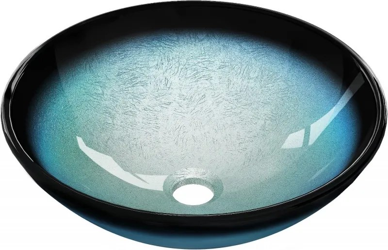 Mexen Mira lavabo da appoggio in vetro 42 x 42 cm, blu - 24124247