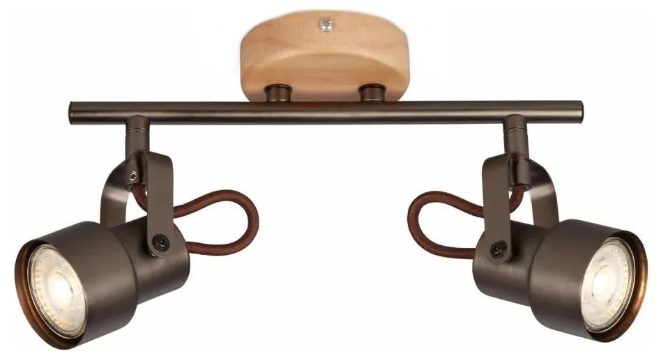 Brilo - TAHUN Faretto LED 2x GU10/5W/230V, Brown