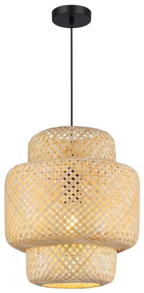 Lampadario a sospensione con filo HESTIA 1xE27/60W/230V diametro 30 cm bambù