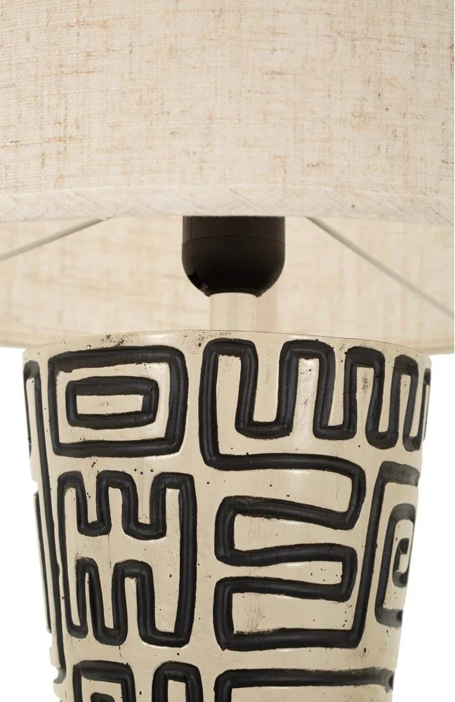 Lampada da terra nera/color crema con paralume in tessuto (altezza totale 145 cm) Nairobi – Mauro Ferretti