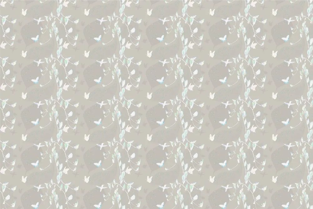 Carta da parati – Bellissime farfalle su sfondo grigio