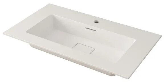 Lavabo a incasso rettangolare vasca centrale DOMINO H 1 x P 46 cm in resina bianco opaco