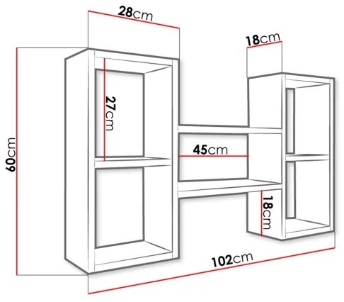 Mensola TRIO 60x102 cm bianco