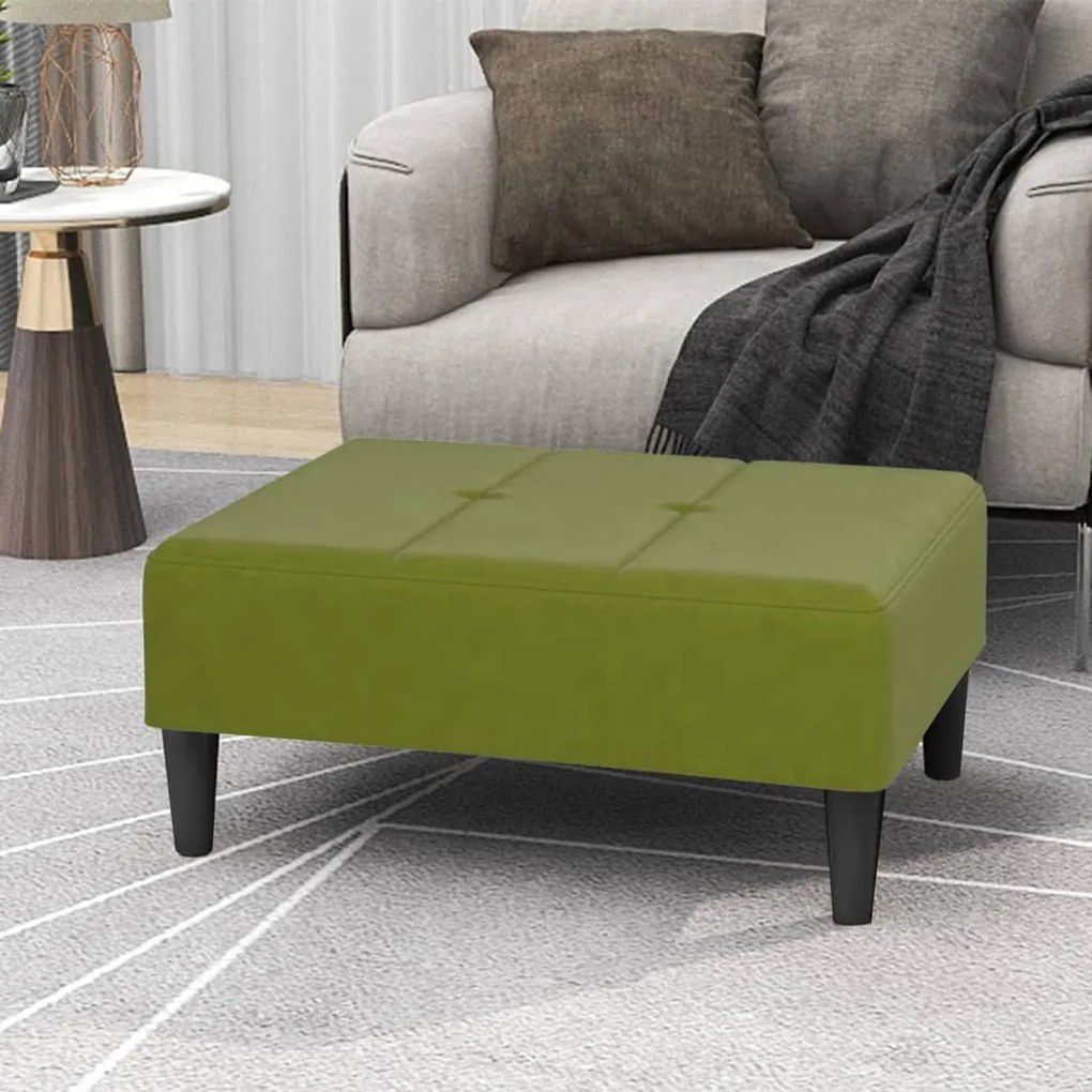 Poggiapiedi Verde Chiaro 78x56x32 Cm İn Velluto /