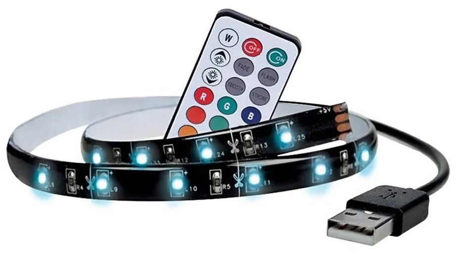 Solight WM504 - KIT 2x Striscia LED RGB per TV con telecomando LED/USB 2x50cm