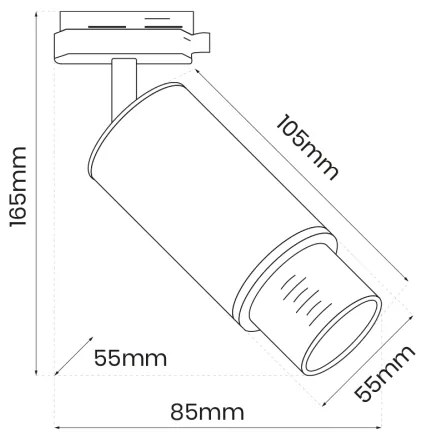 Faretto per sistema a binario MICA 1xGU10/25W/230V Monofase bianco