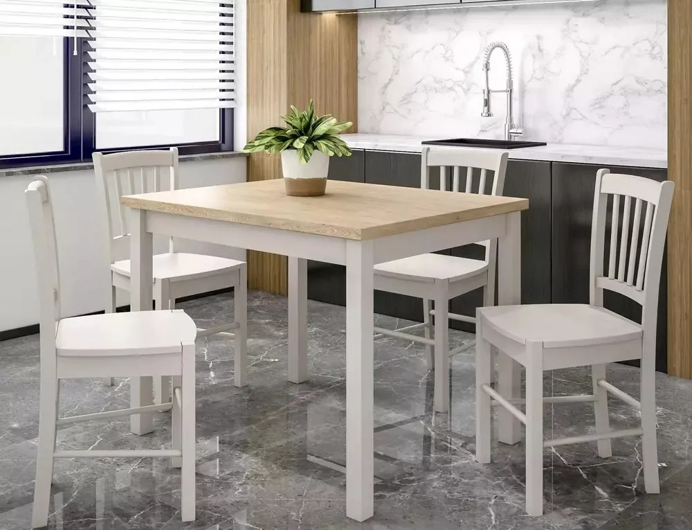 Tavolo Adam in MDF color cashmere e piano laminato effetto rovere Cremona Torro – 100x60 cm