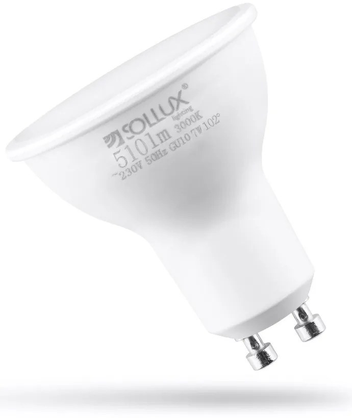 Lampadina LED con luce bianca calda con presa GU10, 7 W – Sollux