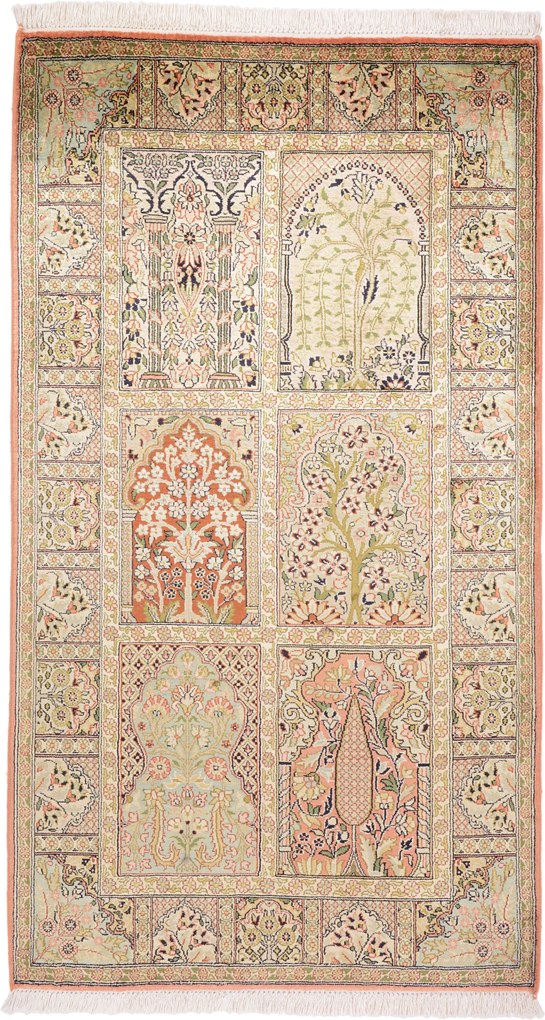 Cashmere Silk Tappeto orientale 80x140 (Indian) Annodato A Mano