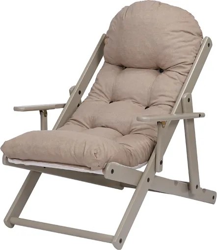 Poltrona in legno pieghevole 3 posizioni - Messico telaio Tortora