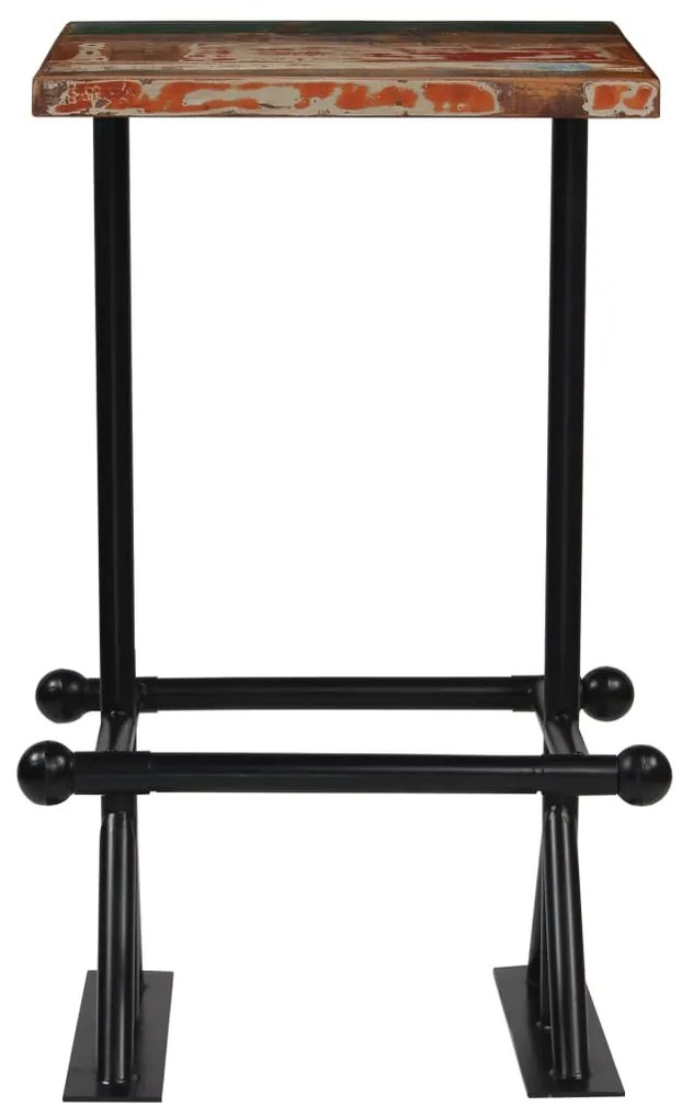 Set da bar 3 pz in legno massello di recupero multicolore
