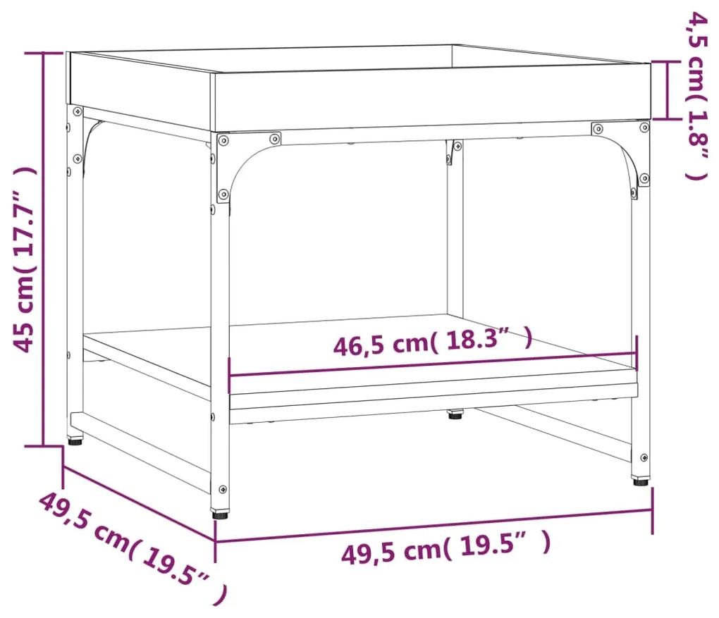 Tavolino da Salotto Nero 49,5x49,5x45 cm in Legno Multistrato