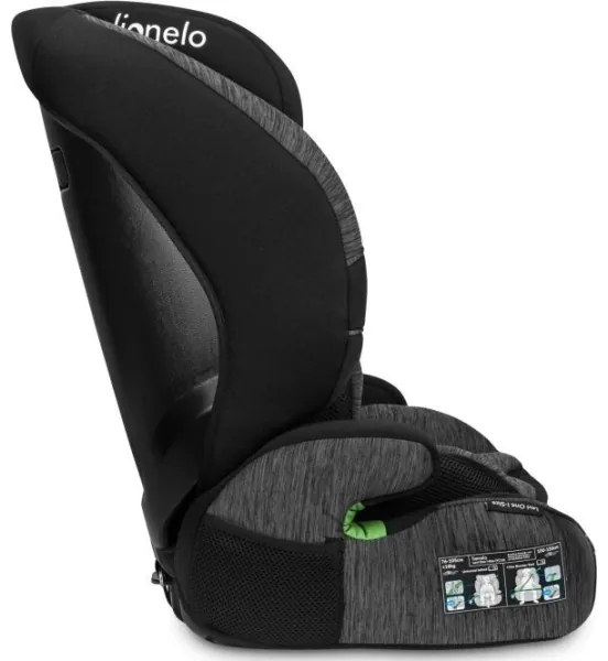 Lionelo - Seggiolino auto LEVI ONE i-Dimensioni 76-150 cm nero/grigio