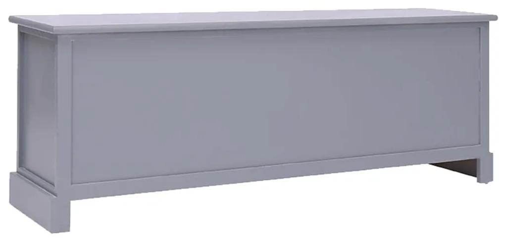 Mobile porta tv grigio 108x30x40 cm legno massello di paulownia