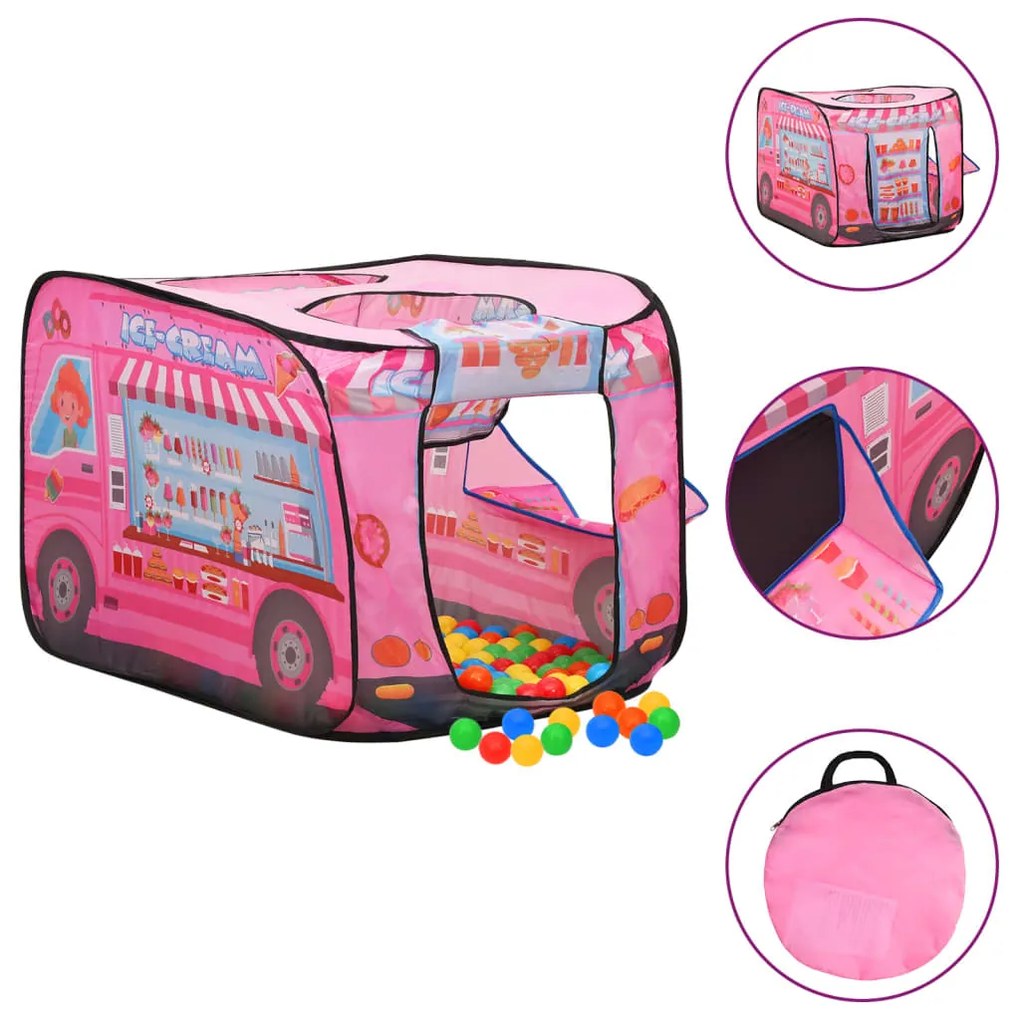 Tenda Da Gioco Per Bambini Rosa Con 250 Palline 70x112x70 Cm /