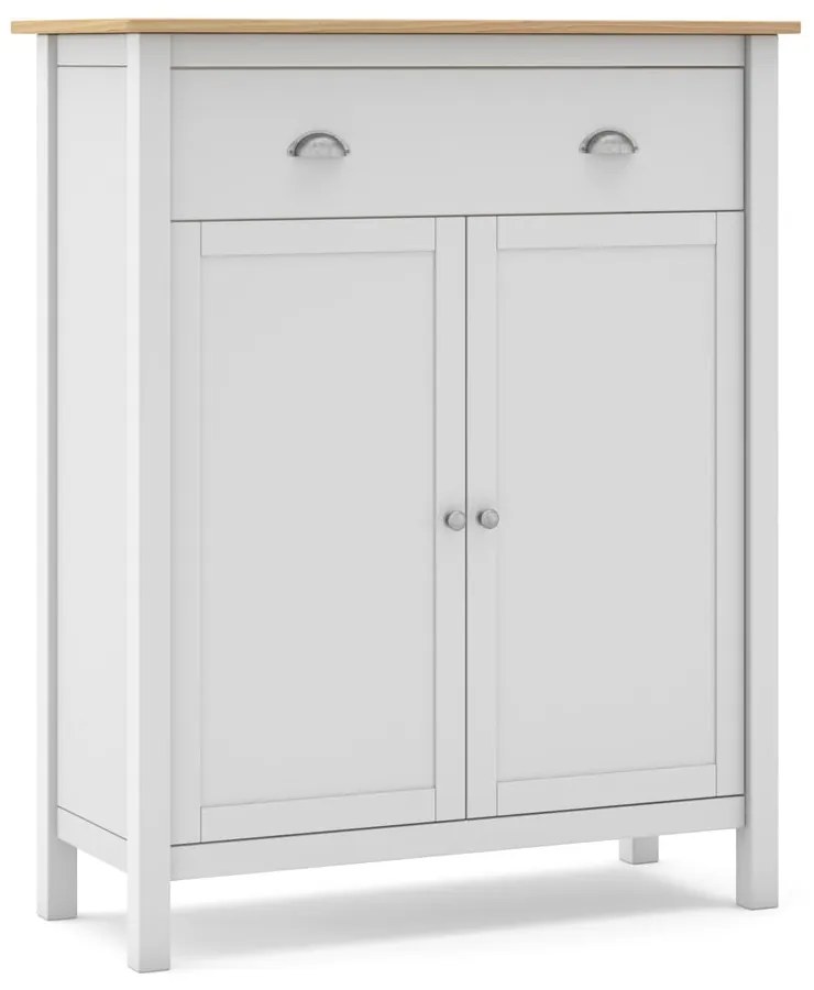 Cassettiera alta in pino bianco/naturale 90x110 cm Misti - Marckeric