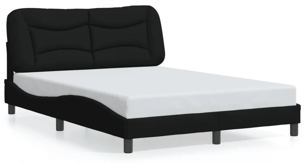 Giroletto Con Led Senza Materasso Nero 120x200 Cm Tessuto /