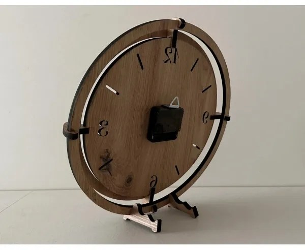 Li-Go 23682/DUB5 - Orologio da parete 1x AA Ø 32 cm rovere/Dente di leone