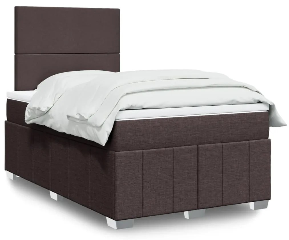 Giroletto A Molle Con Materasso Marrone Scuro 120x200cm Tessuto /