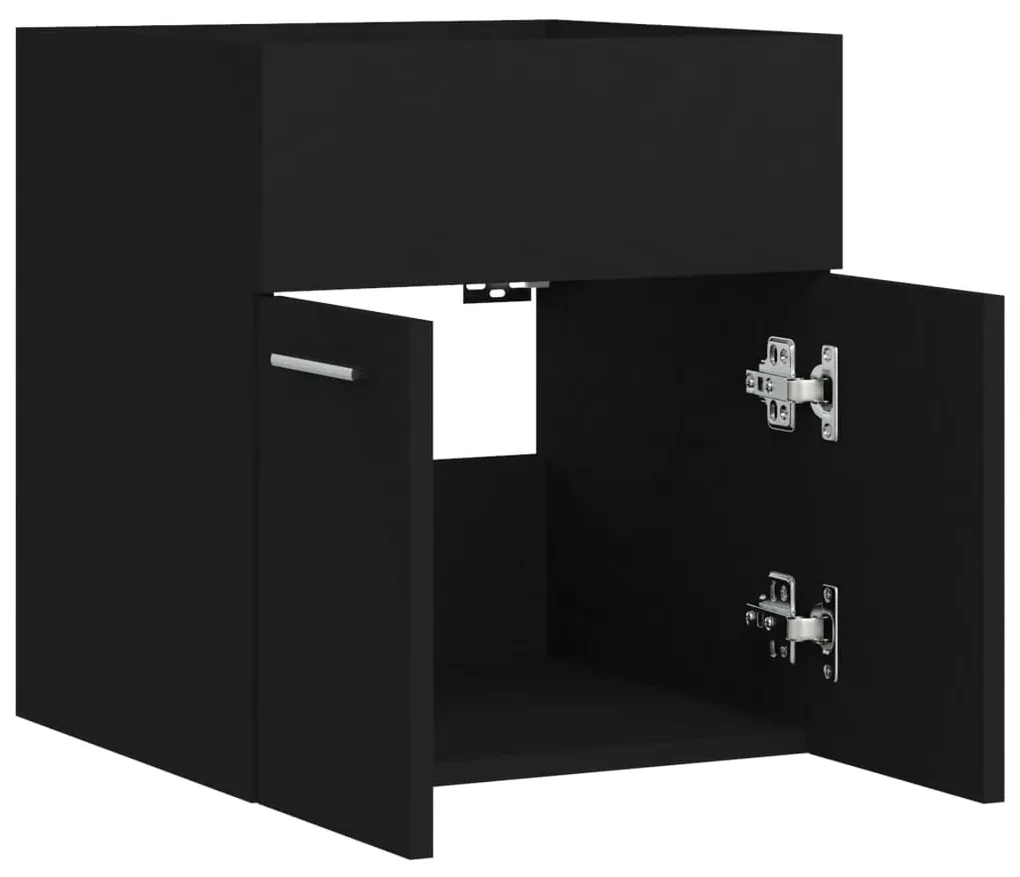 Mobile sottolavabo nero 41x38,5x46 cm in truciolato