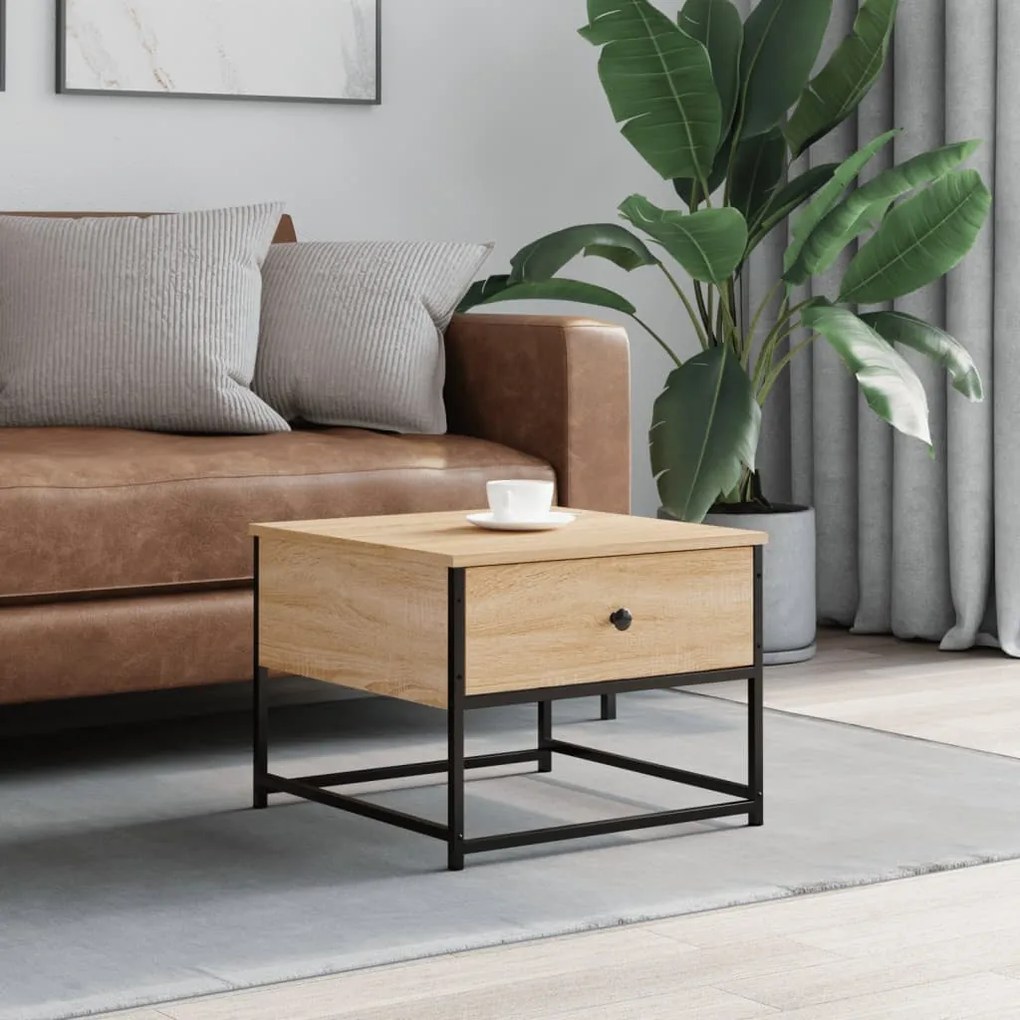 Tavolino da salotto rovere sonoma 51x51x40 cm legno multistrato
