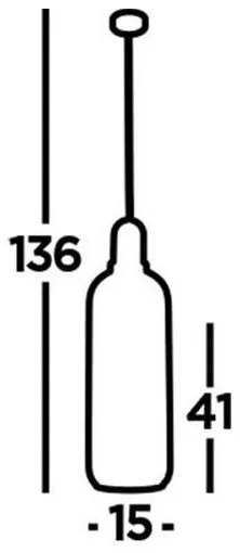 Searchlight 46641-1SM - Lampadario a sospensione con filo PIPETTE 1xE27/60W/230V lesklá