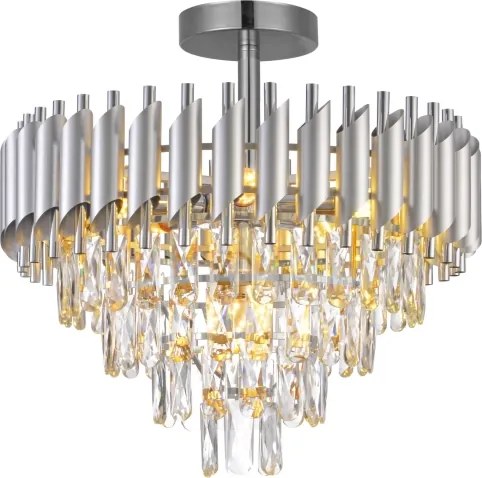 Brilagi - Lampadario a plafone ECLIPSE 7xE14/10W/230V Ø 48 cm, finitura argento