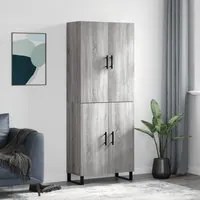 Credenza Grigio Sonoma 69,5x34x180 cm in Legno Multistrato 3195705