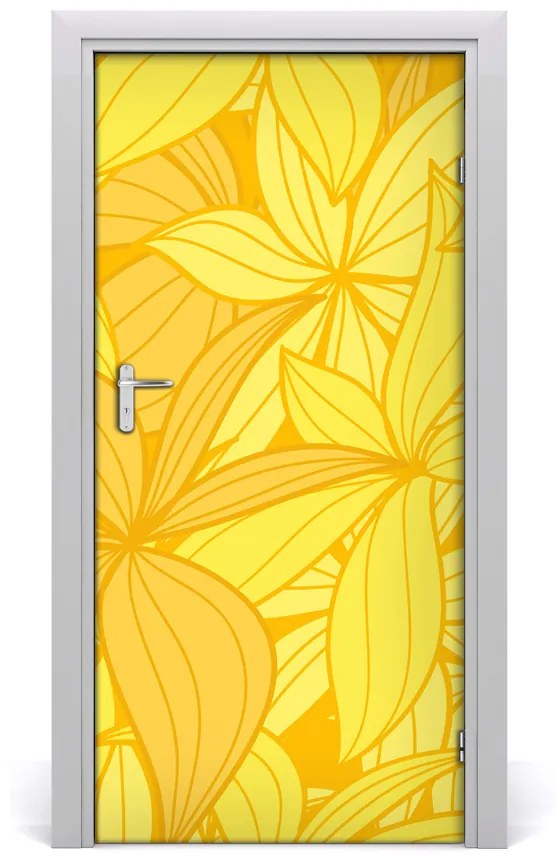 Adesivo per porta Fiori gialli 85x205 cm
