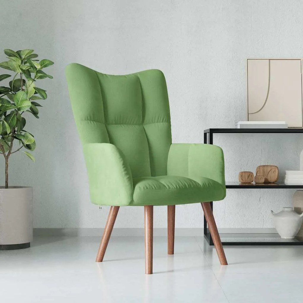 Sedia Relax Verde Chiaro İn Velluto /