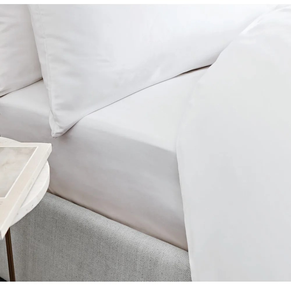 Lenzuolo di cotone sateen bianco Classic, 135 x 190 cm - Bianca