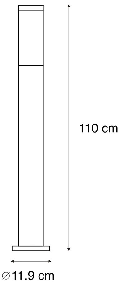 Lampada da esterno moderna in acciaio 110 cm IP44 - Rox