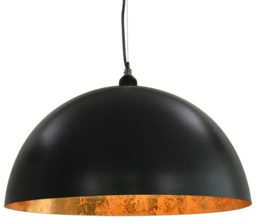 Lampadari 2 pz Nero e Oro Semi-Sferici 50 cm E27