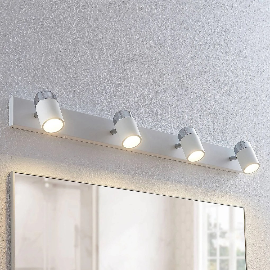 Lindby fatto Kardo, a 4 luci, bianco, metallo, IP44