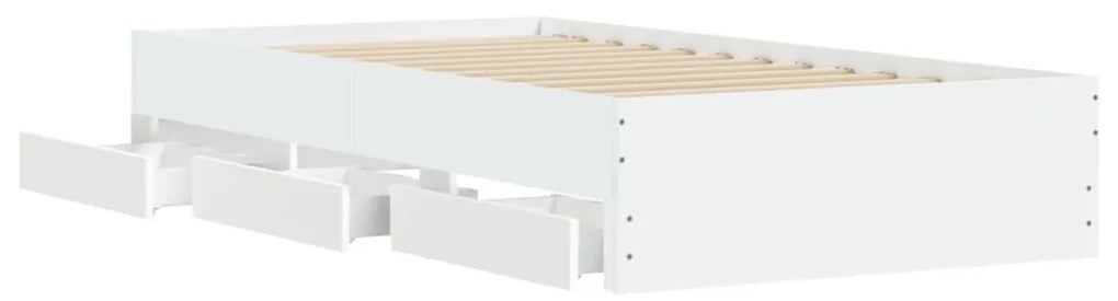 Giroletto con cassetti bianco 75x190 cm in legno multistrato