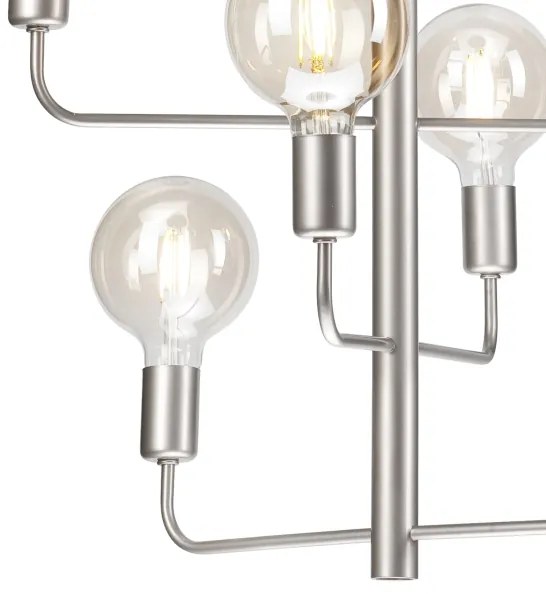 Lampadario su catena ORLANDO 8xE27/60W/230V argento