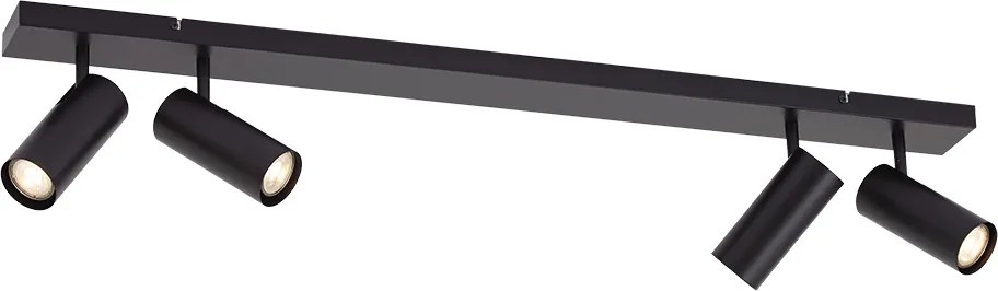 Faretto da soffitto moderno nero 4 luci orientabili - Renna