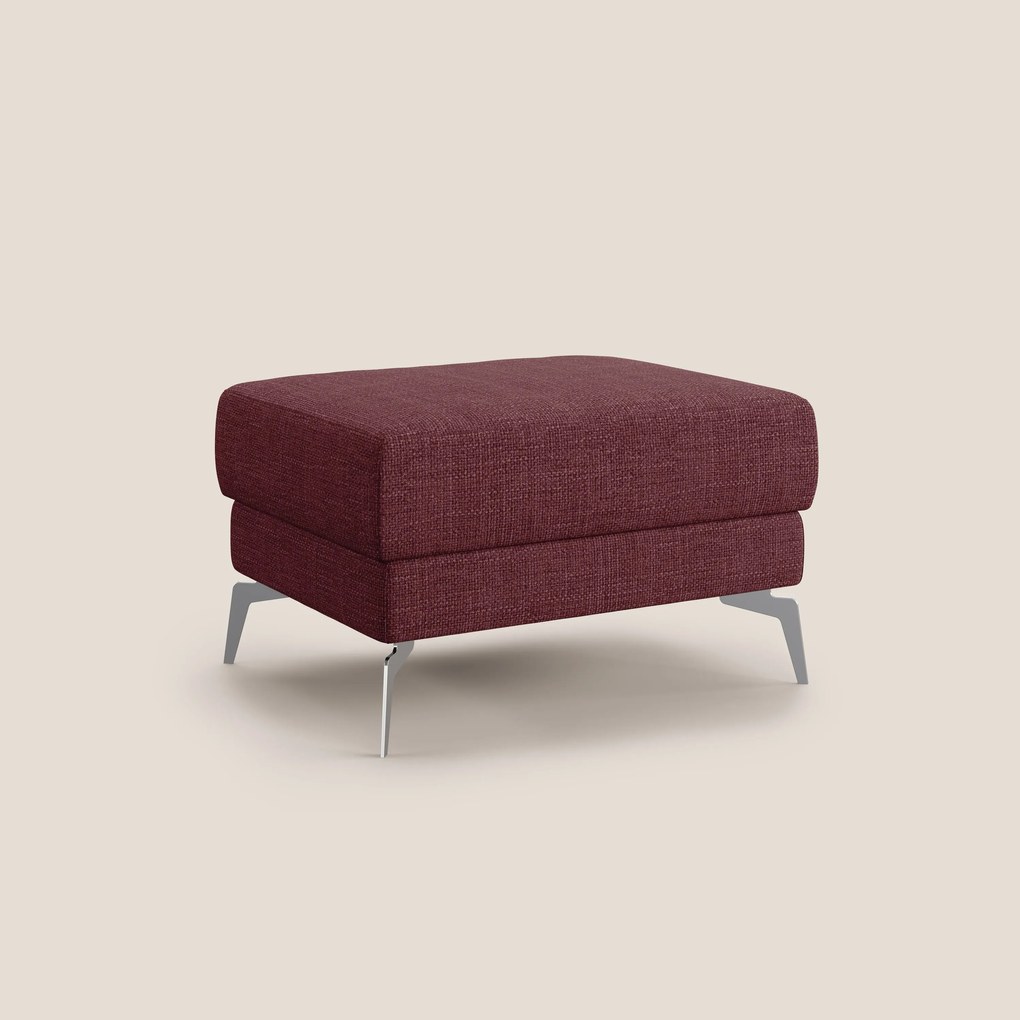 Star Pouf con piedini alti in tessuto impermeabile morbido intreccio T06 rosso