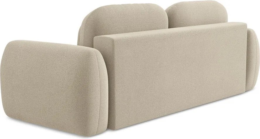 Divano marrone chiaro allungabile/con contenitore con rivestimento in bouclé 266 cm Pele – Makamii