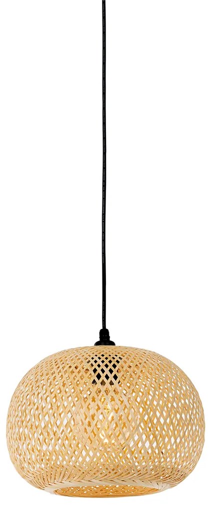 Lampada a sospensione da esterno orientale in bambù a 3 luci IP44 - Rafael