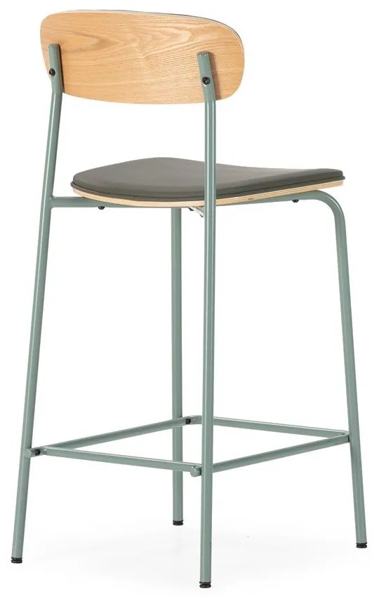 Set di sbagelli da bar verde scuro in imbottito 2 pz (altezza della seduta 65,5 cm) Saula – Marckeric