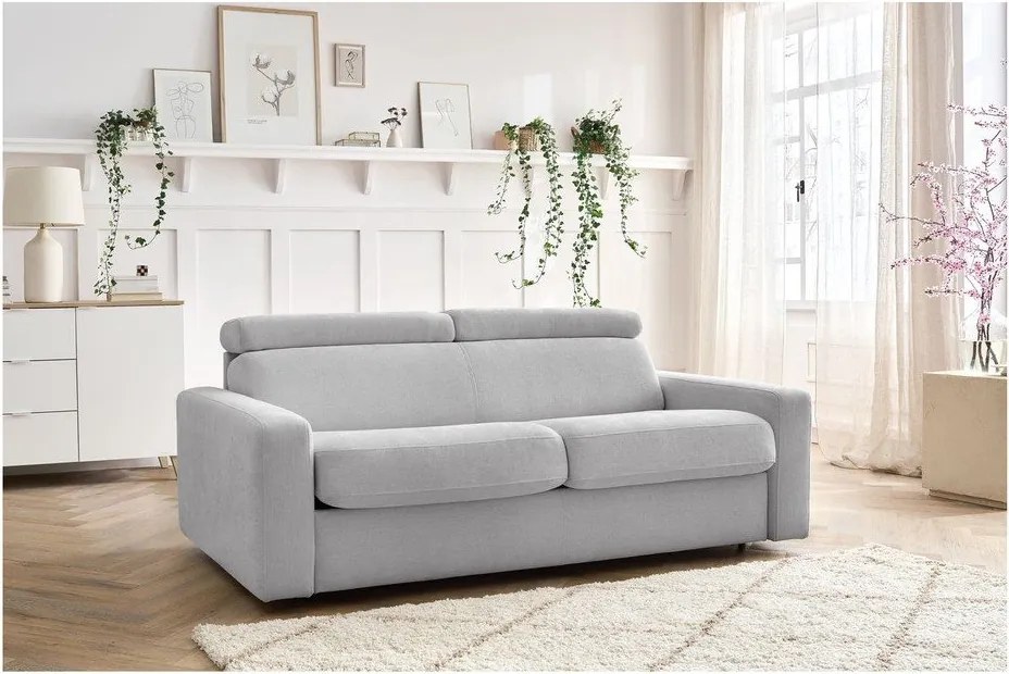 Divano in grigio chiaro allungabile 195 cm Monaco – Bobochic Paris