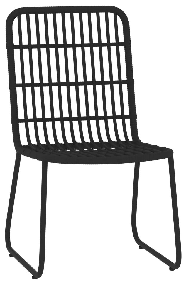 Set mobili da pranzo per giardino 5 pz nero