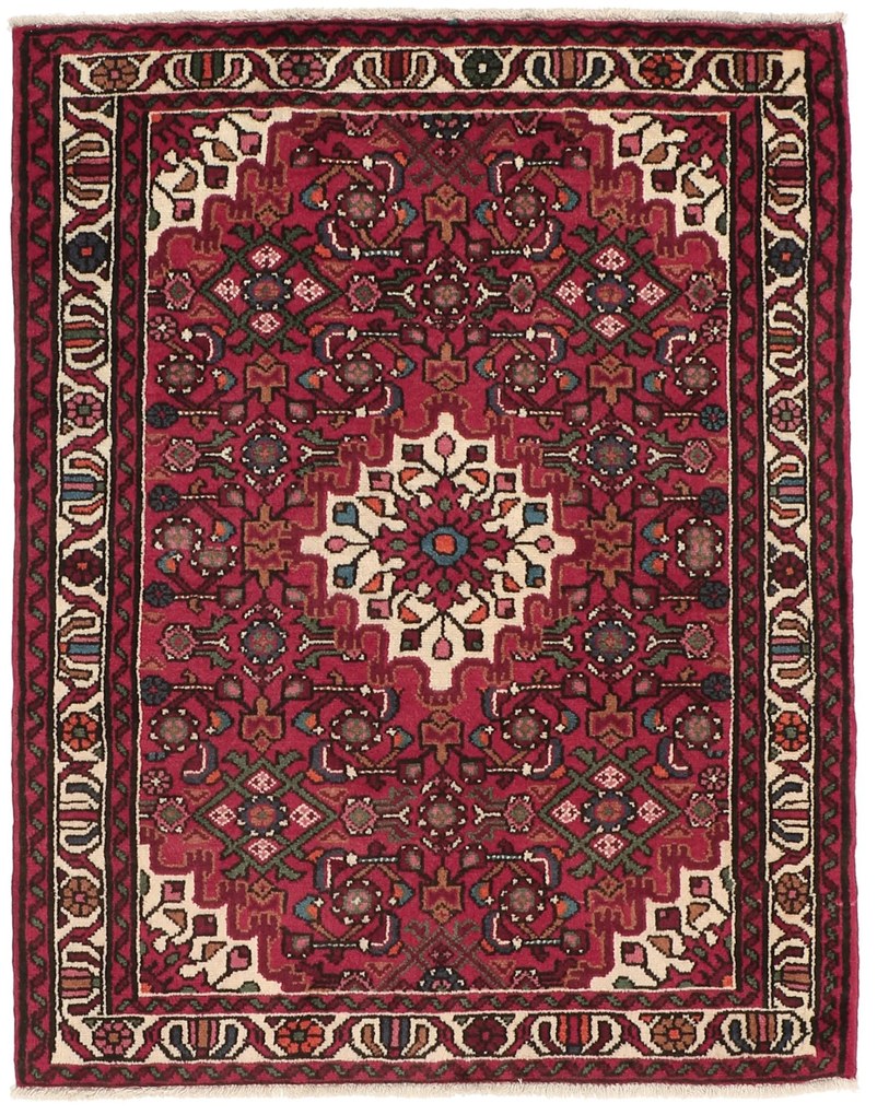 Hamedan Tappeto 120 x 80 Rosso (Iran) Annodato A Mano