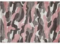 Tappeto 160x230 cm Camouflage grigio e rosa