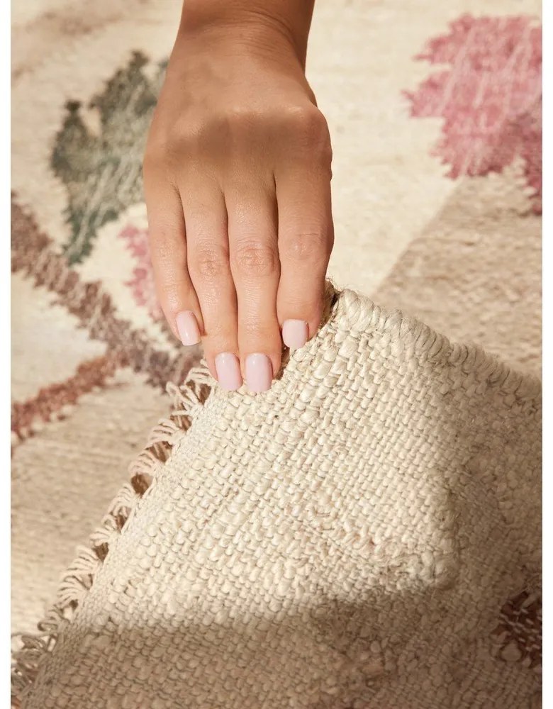 Tappeto color crema in iuta tessuto a mano 120x170 cm Roya Violette – Elle Decoration