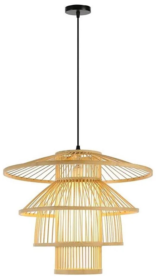 Immax 08255L - Lampadario a sospensione con filo PINCHOS 1xE27/40W/230V diametro 50 cm bambù