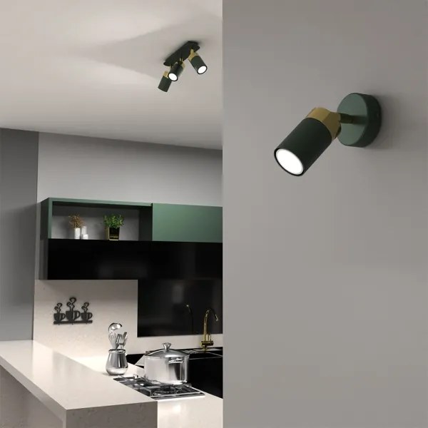 Faretto da parete JOKER 1xGU10/25W/230V verde/oro