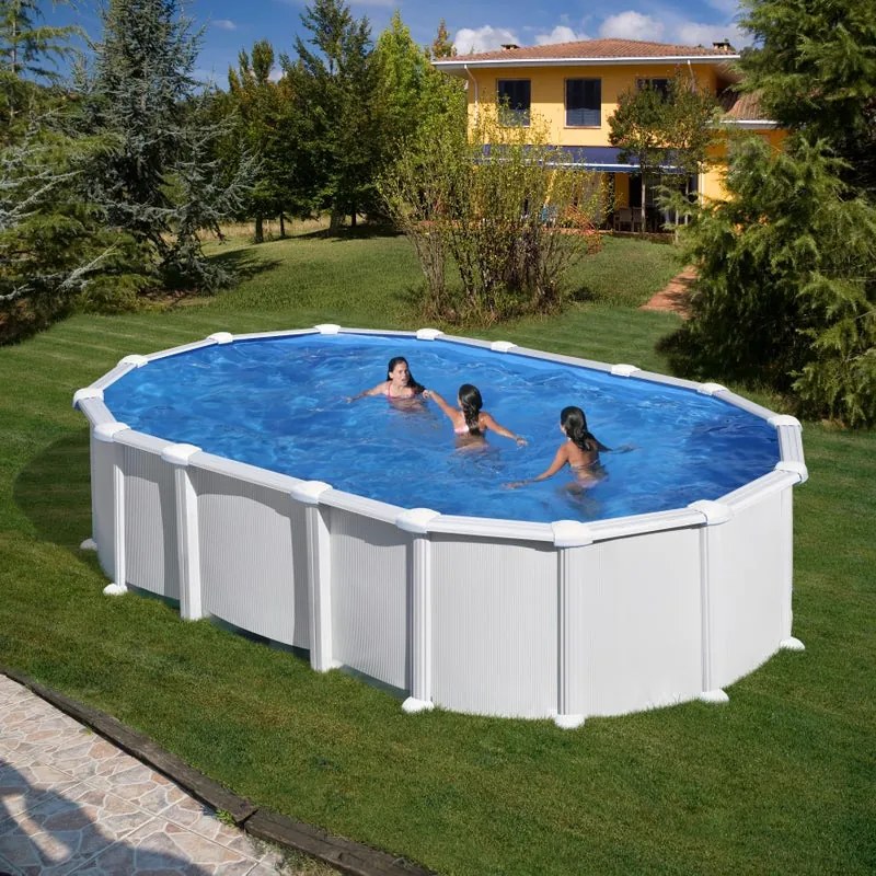 Piscina fuori terra rigida GRE KITPROV6188 bianco L int 6.1 x 3.75 m